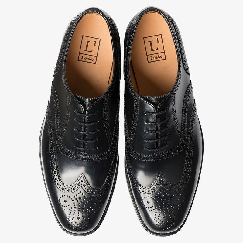 Loake 202 Black Polished Leather Brogue Shoe