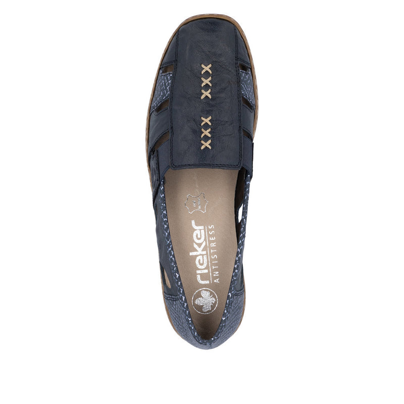 Rieker 41385-15 Blue Leather Shoe