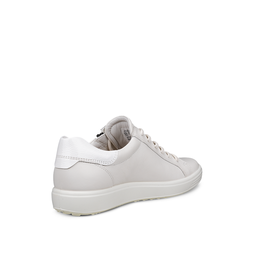 Ecco Soft 7 Side Zip White/Bright White Shoe - 49055350696