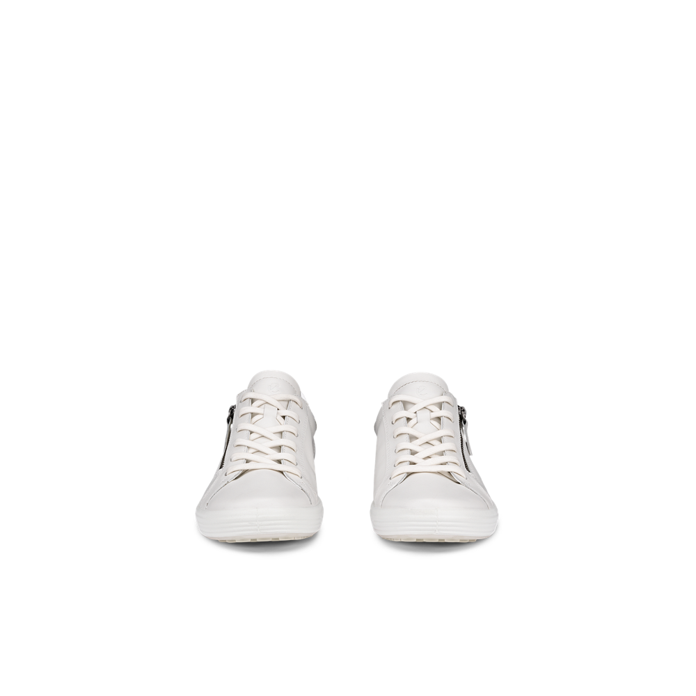 Ecco Soft 7 Side Zip White/Bright White Shoe - 49055350696