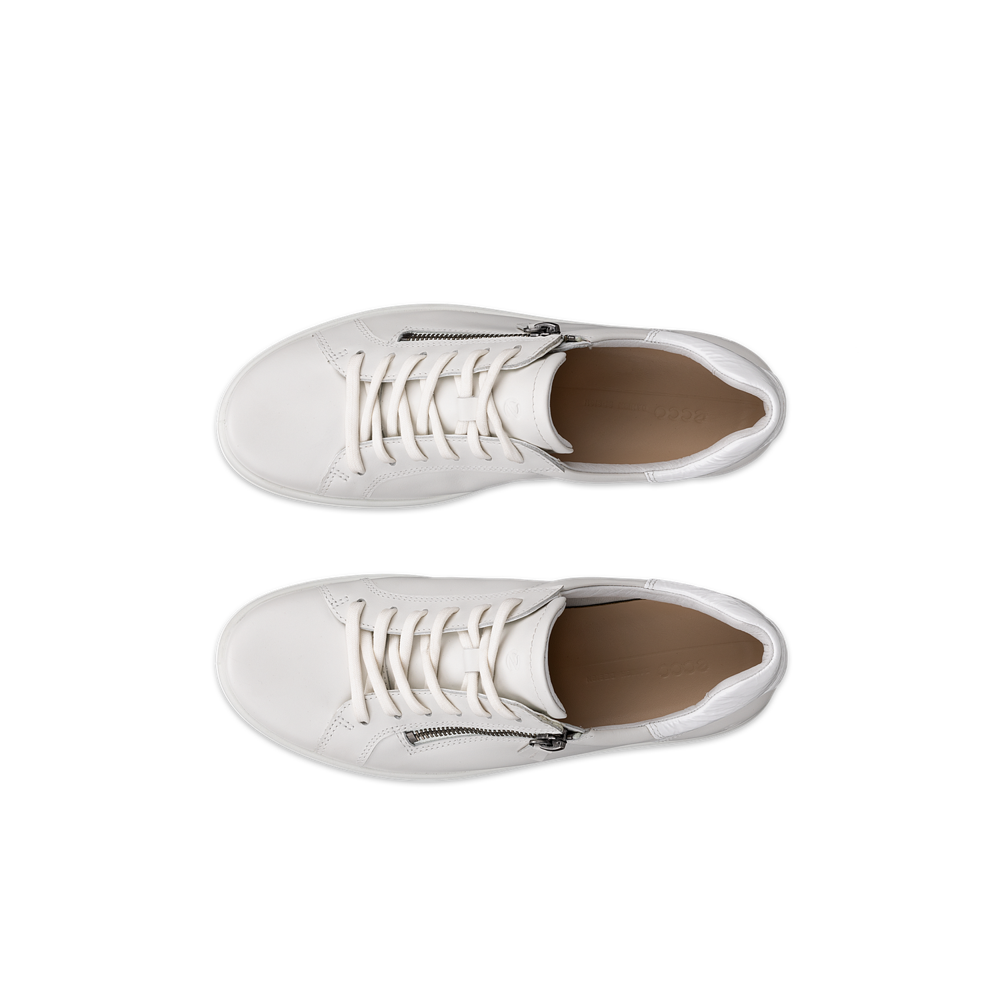 Ecco Soft 7 Side Zip White/Bright White Shoe - 49055350696