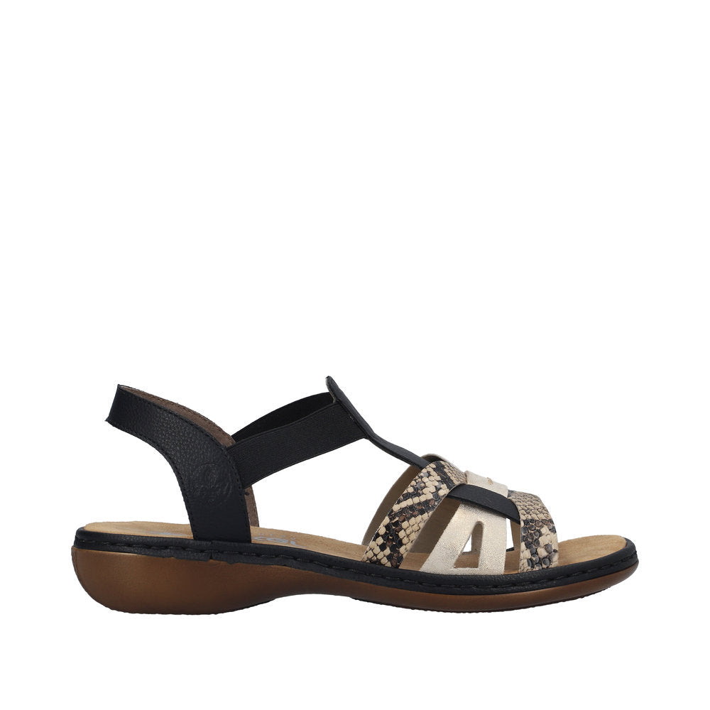 Rieker 65918-92 Regina Black Sandal