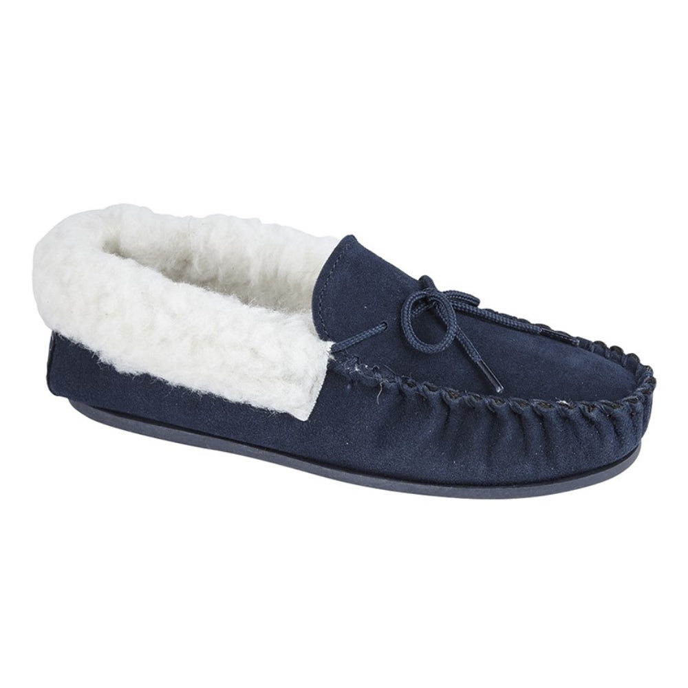Mokkers Emily Navy Real Suede Slipper