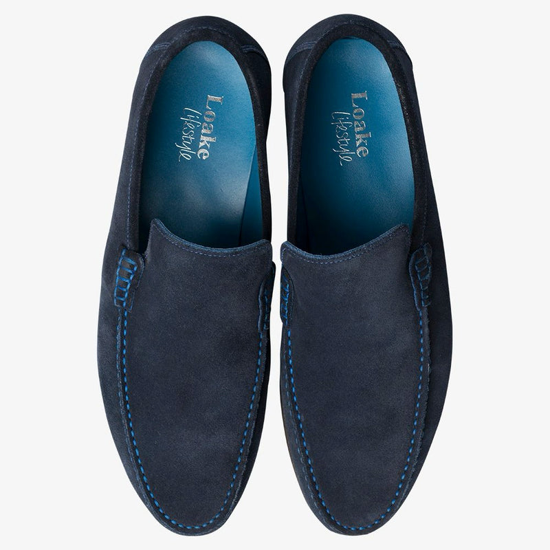 Loake Nicholson Navy Suede Slip-On Shoe